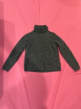 Orvis 100% Cashmere Girls Charcoal Turtleneck Sweater